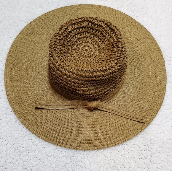 Accessories - Oversized Floppy Hat Brim With Ribbon